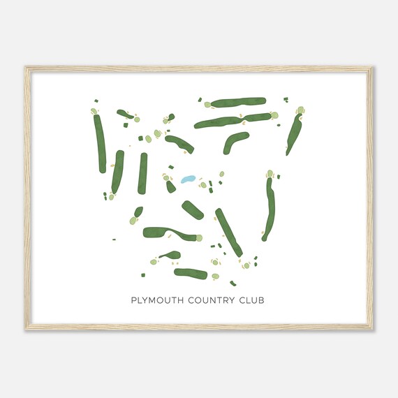 Plymouth Country Club Massachusetts Modern Watercolor Map Golfer Gift Golf Wall Art Golf Poster Print Course Layout