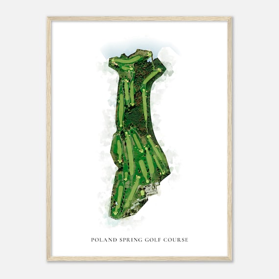 Poland Spring Golf Course Maine Classic Watercolor Map Golfer Gift Golf Wall Art Golf Poster Print Course Layout