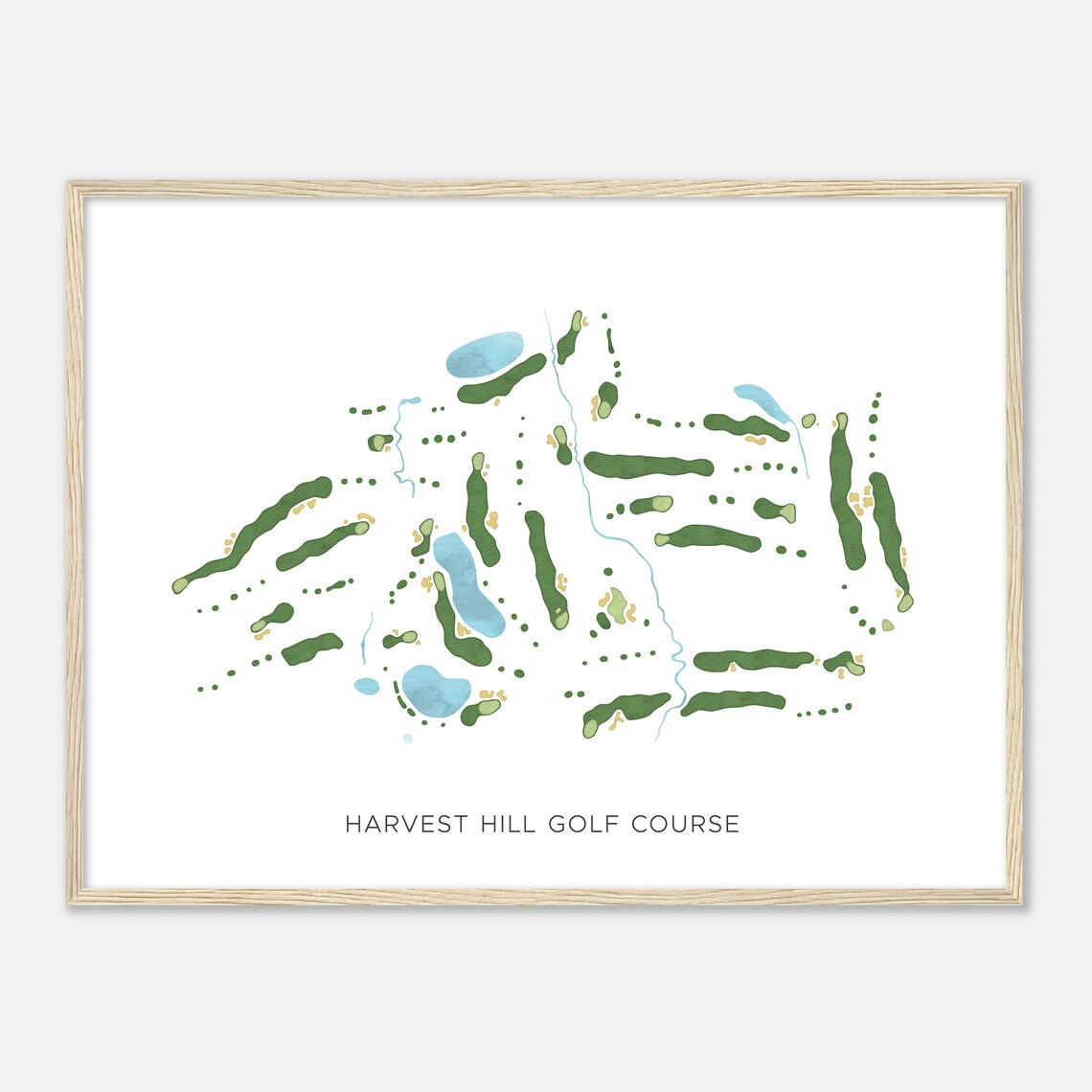 Harvest Hill Golf Course New York Modern Watercolor Map Golfer Gift Golf Wall Art Golf Poster Print Course Layout - Image 2
