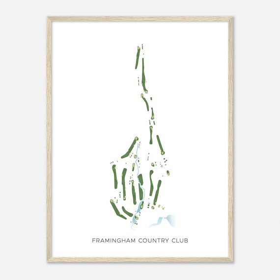 Framingham Country Club Massachusetts Modern Watercolor Map Golfer Gift Golf Wall Art Golf Poster Print Course Layout
