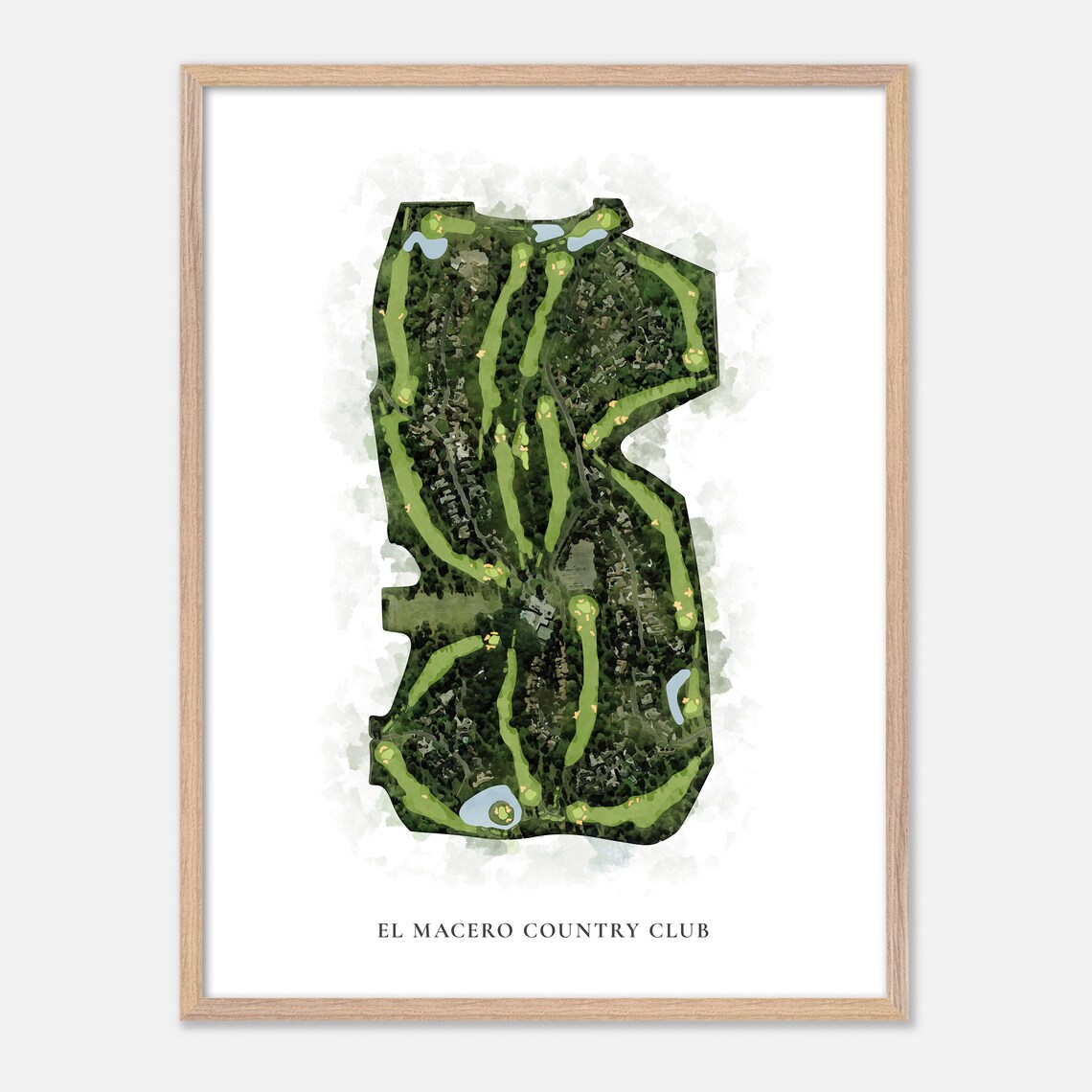 El Macero Country Club California Classic Watercolor Map Poster - Image 2