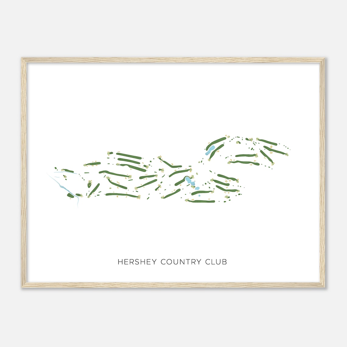 Hershey Country Club Modern Watercolor Golf Course Map Art Poster - Image 2