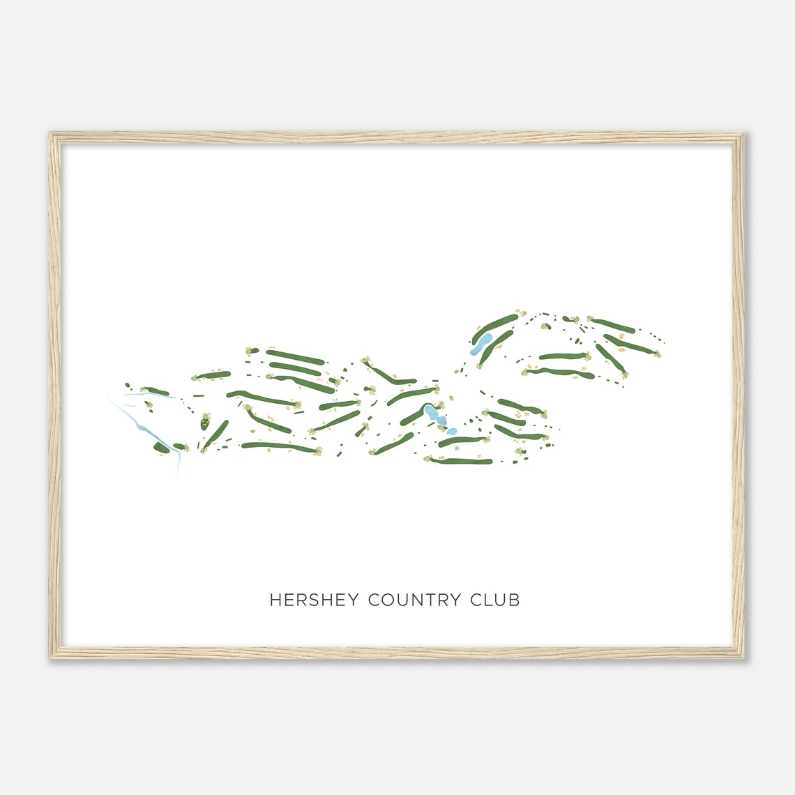 Hershey Country Club Pennsylvania Modern Watercolor Map Golfer Gift Golf Wall Art Golf Poster Print Course Layout - Image 2