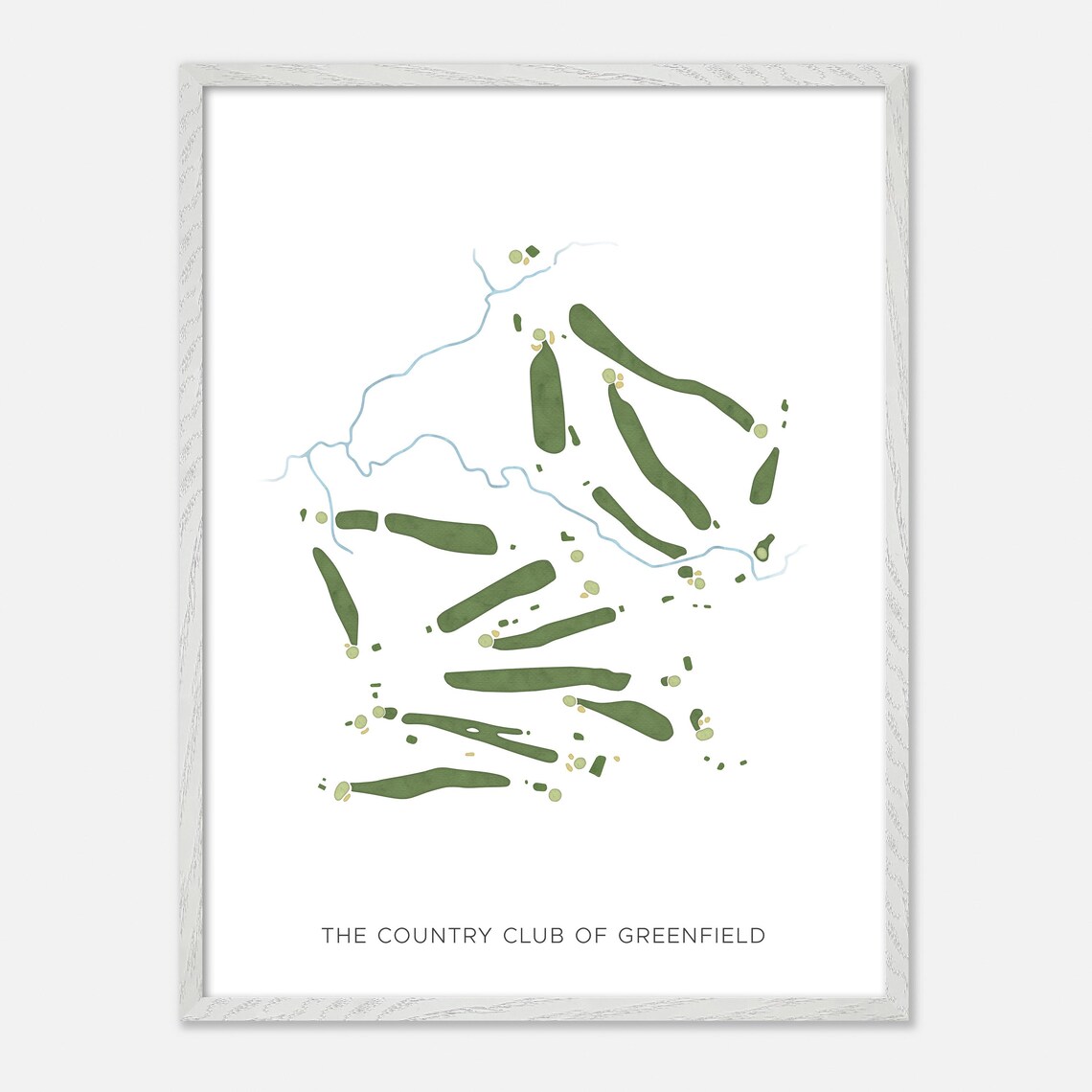 The Country Club of Greenfield Modern Watercolor Course Map Poster - Image 2