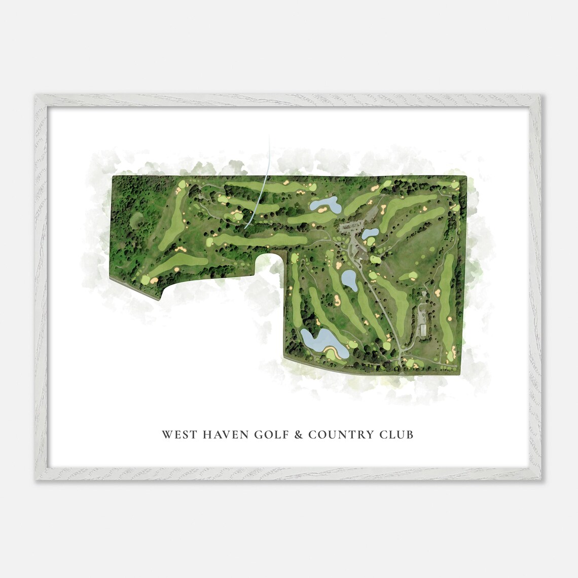 West Haven Golf and Country Club London Canada Watercolor Map Poster - Image 3