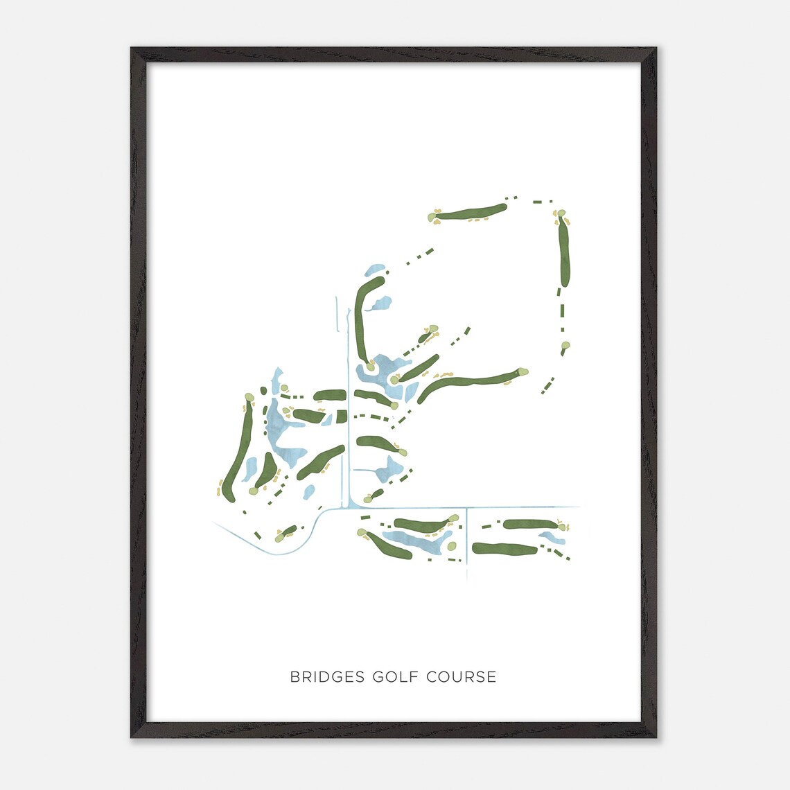 Bridges Golf Course Madison Wisconsin Modern Watercolor Golf Map Poster - Image 3