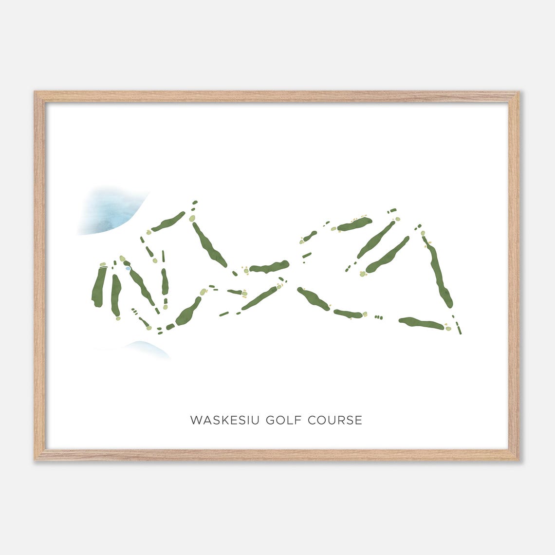 Waskesiu Golf Course Canada Modern Minimalist Watercolor Map Poster