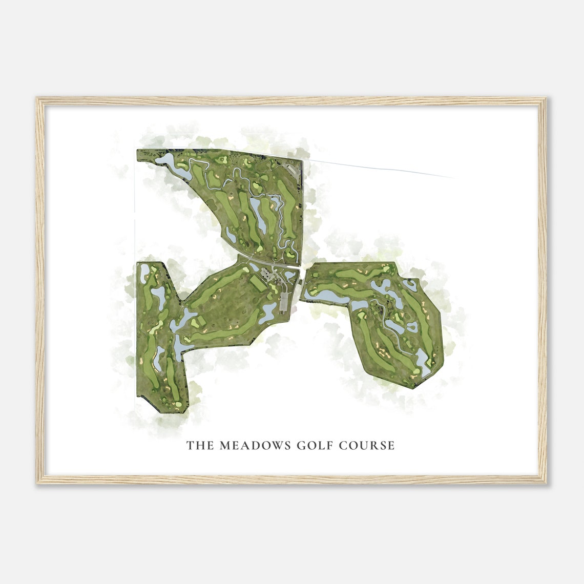 The Meadows Golf Course Watercolor Aerial Map Golfer Gift Poster - Image 2
