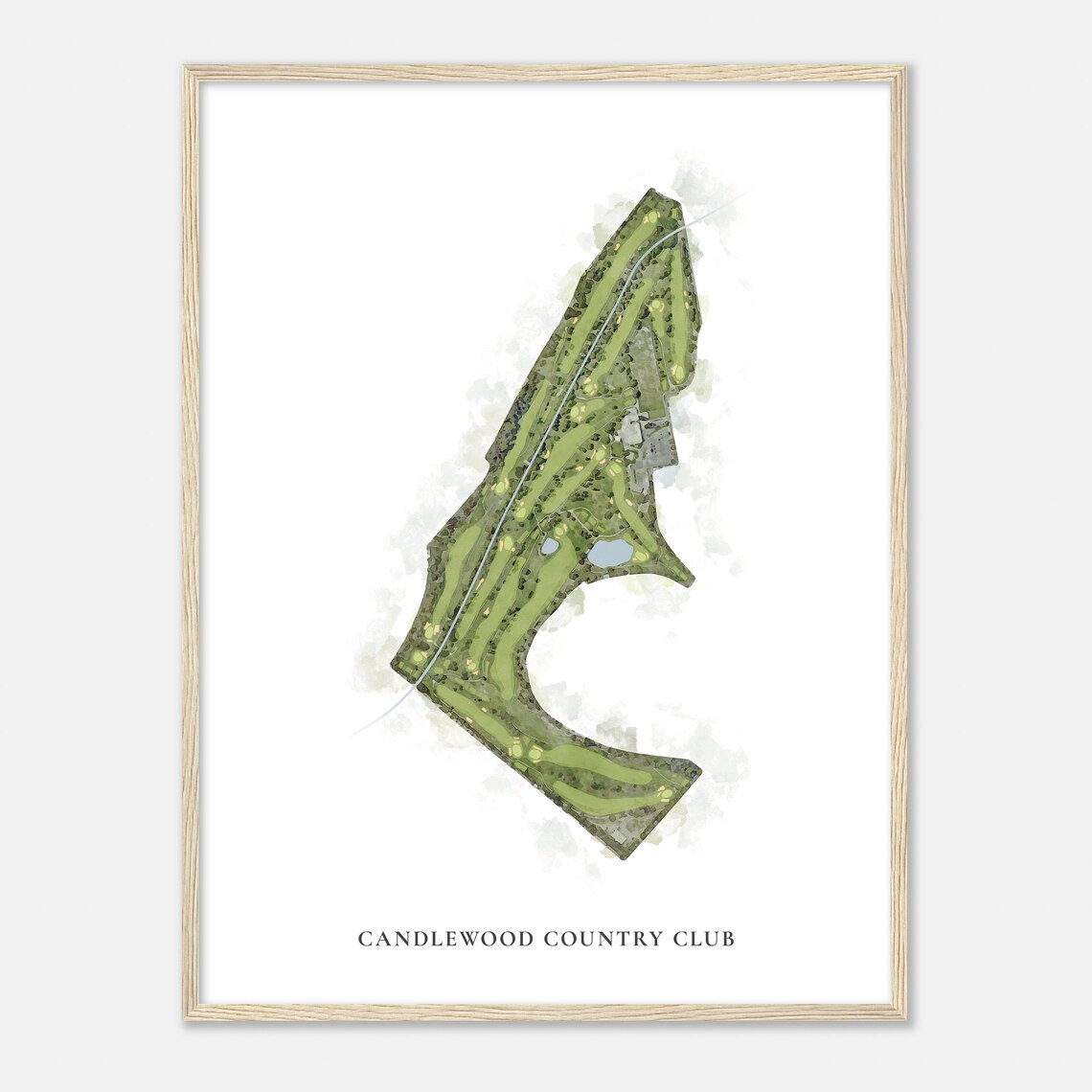 Candlewood Country Club Classic Watercolor Golf Course Map Poster - Image 2