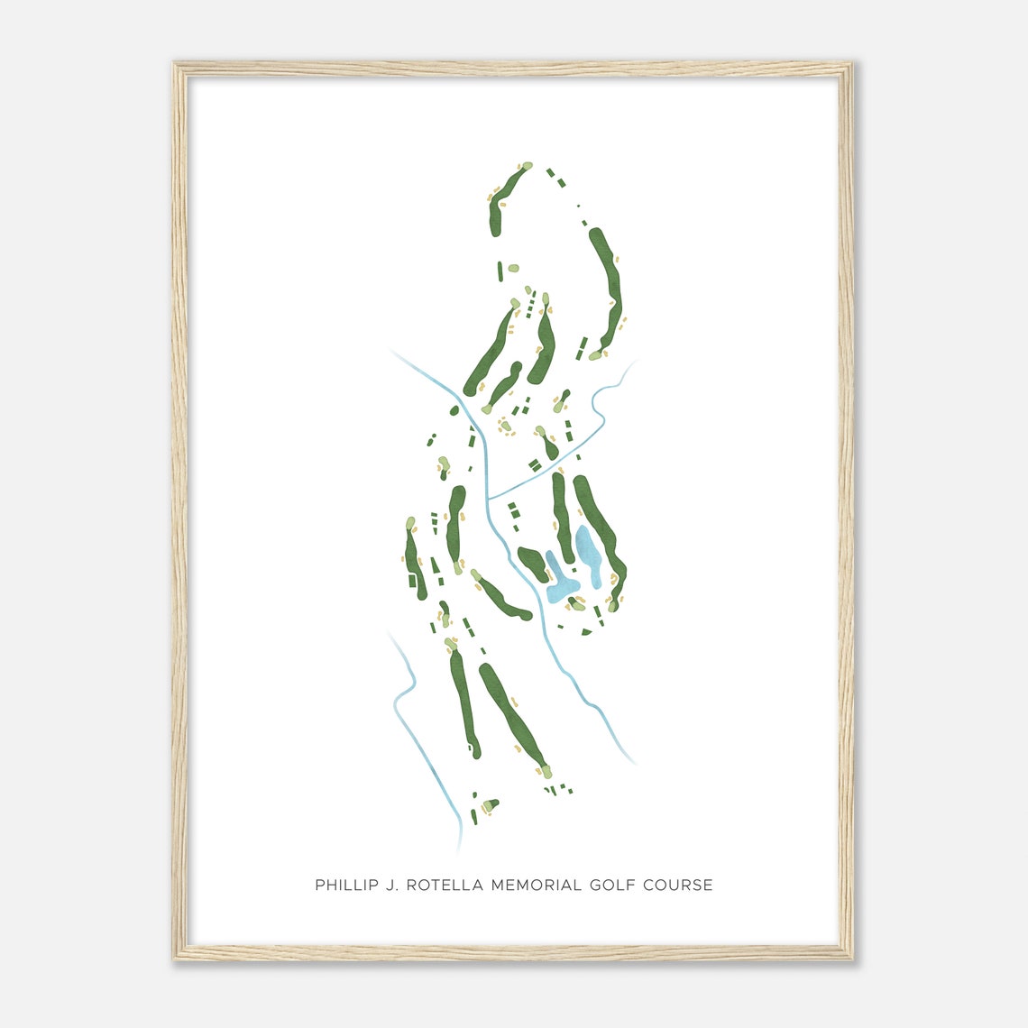 Phillip J Rotella Memorial Golf Course Modern Minimalist Map Poster - Image 2