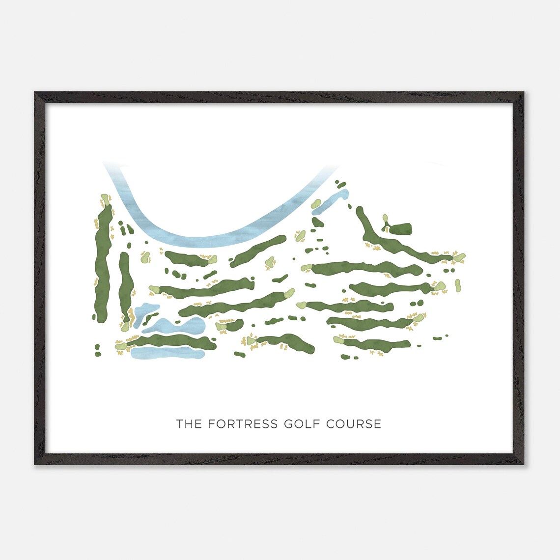 The Fortress Golf Course Michigan Modern Minimalist Golf Map Poster - Image 5