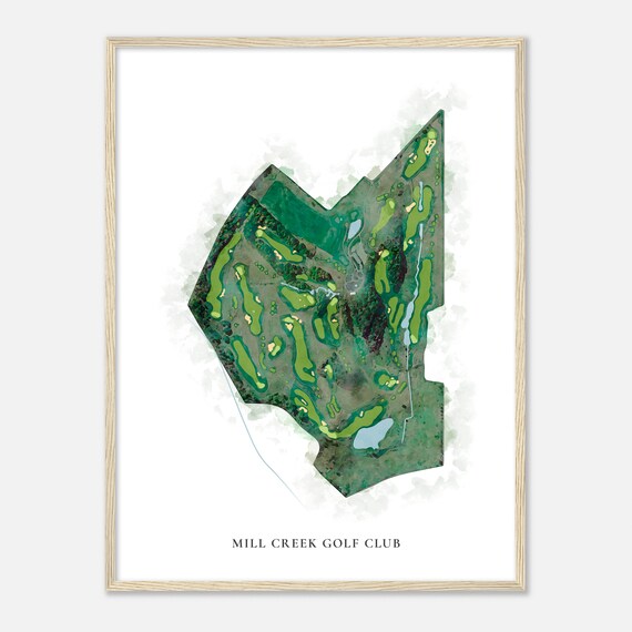 Mill Creek Golf Club New York Classic Watercolor Map Golfer Gift Golf Wall Art Golf Poster Print Course Layout