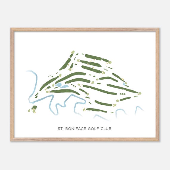 St Boniface Golf Club In Winnipeg Canada Modern Watercolor Map Golfer Gift Golf Wall Art Golf Poster Print Course Layout