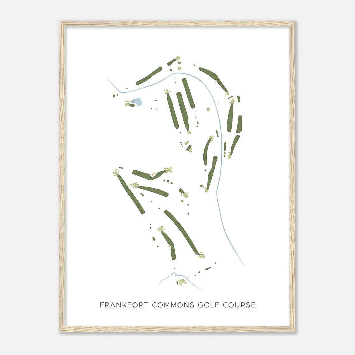 Frankfort Commons Golf Course Indiana Modern Watercolor Map Golfer Gift Golf Wall Art Golf Poster Print Course Layout - Image 2