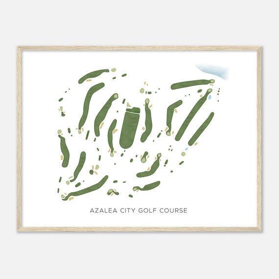 Azalea City Golf Course Alabama Modern Watercolor Map Golfer Gift Golf Wall Art Golf Poster Print Course Layout