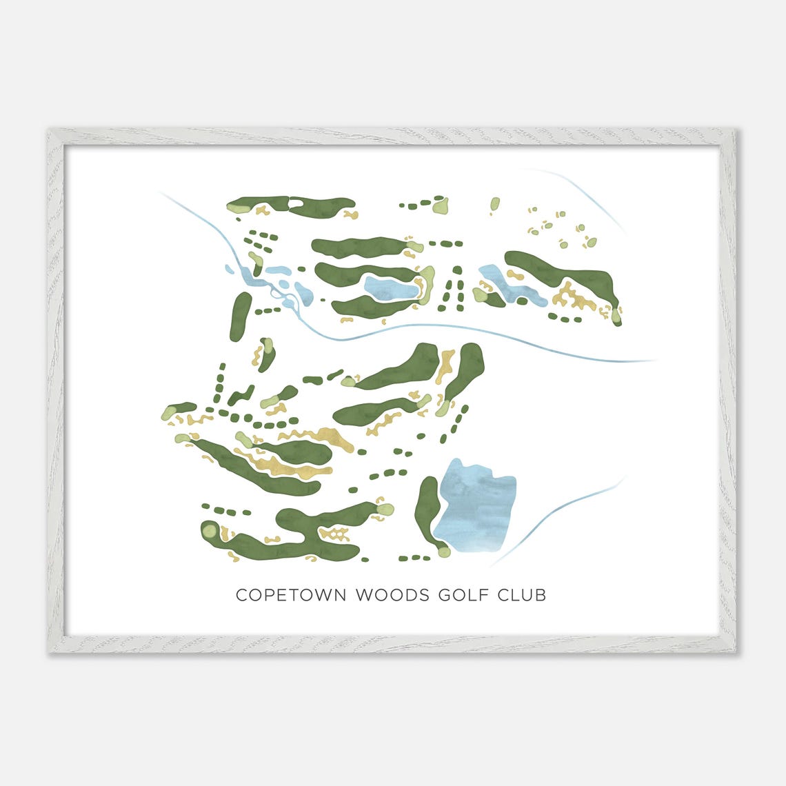 Copetown Woods Golf Club Canada Modern Watercolor Golf Map Poster - Image 3