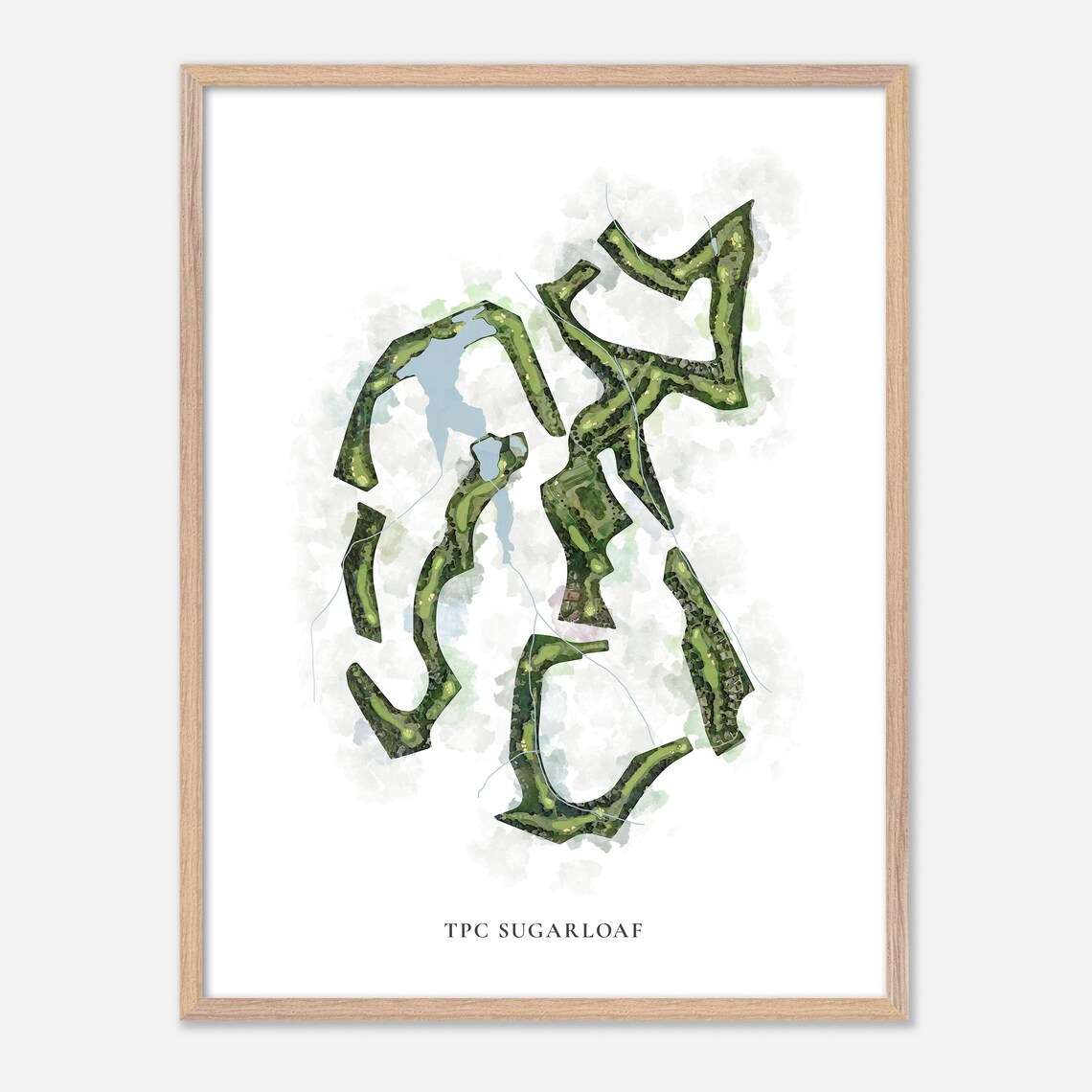 TPC Sugarloaf Classic Watercolor Course Map Poster Duluth Georgia - Image 2