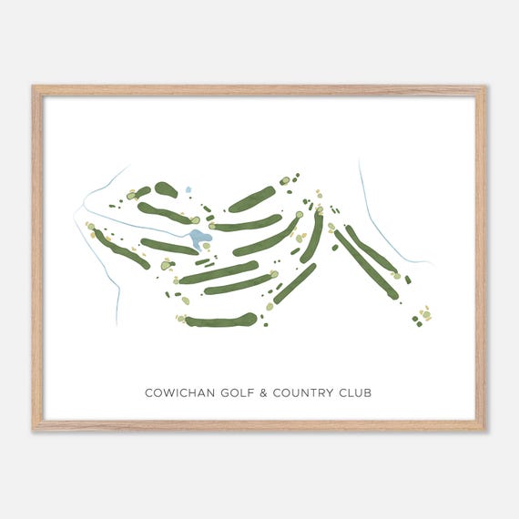 Cowichan Golf Country Club In Canada Modern Watercolor Map Golfer Gift Golf Wall Art Golf Poster Print Course Layout