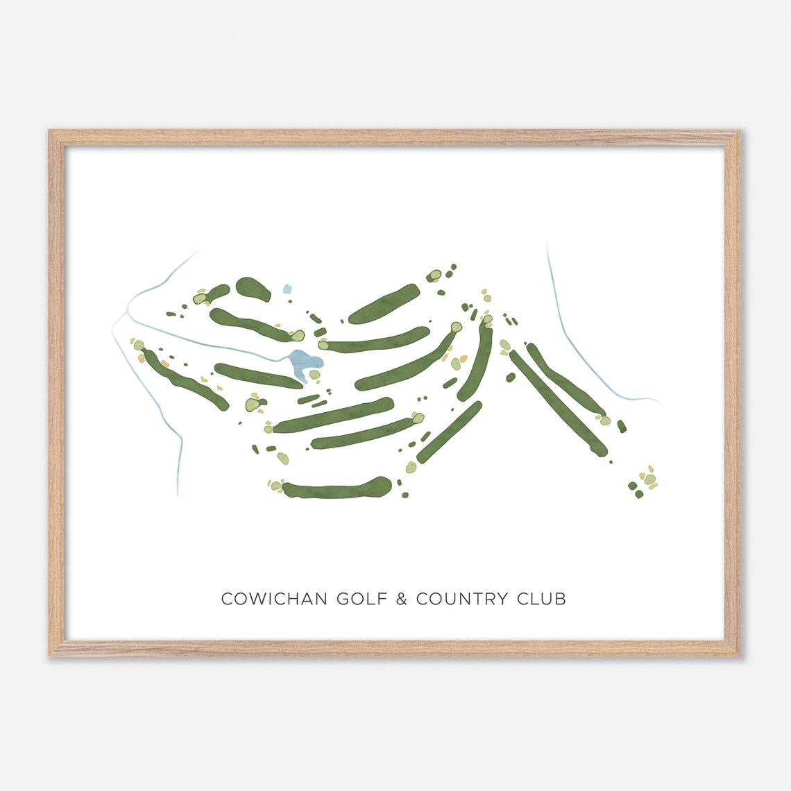 Cowichan Golf & Country Club Modern Minimalist Watercolor Golf Map Poster