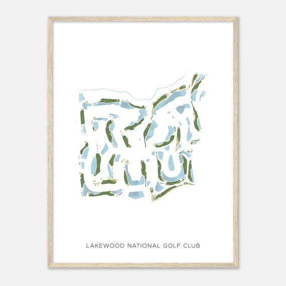 Lakewood National Golf Club Florida Modern Watercolor Map Golfer Gift Golf Wall Art Golf Poster Print Course Layout