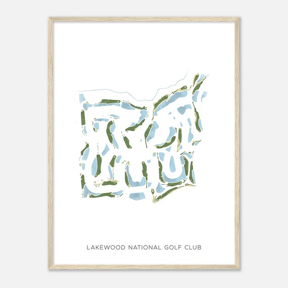 Lakewood National Golf Club Florida Modern Watercolor Map Poster