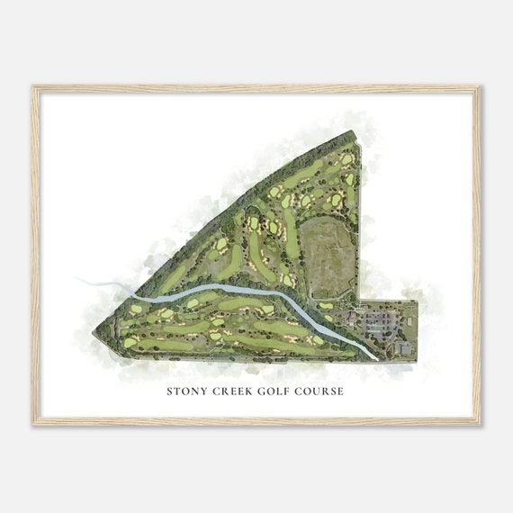 Stony Creek Golf Course Illinois Classic Watercolor Map Golfer Gift Golf Wall Art Golf Poster Print Course Layout