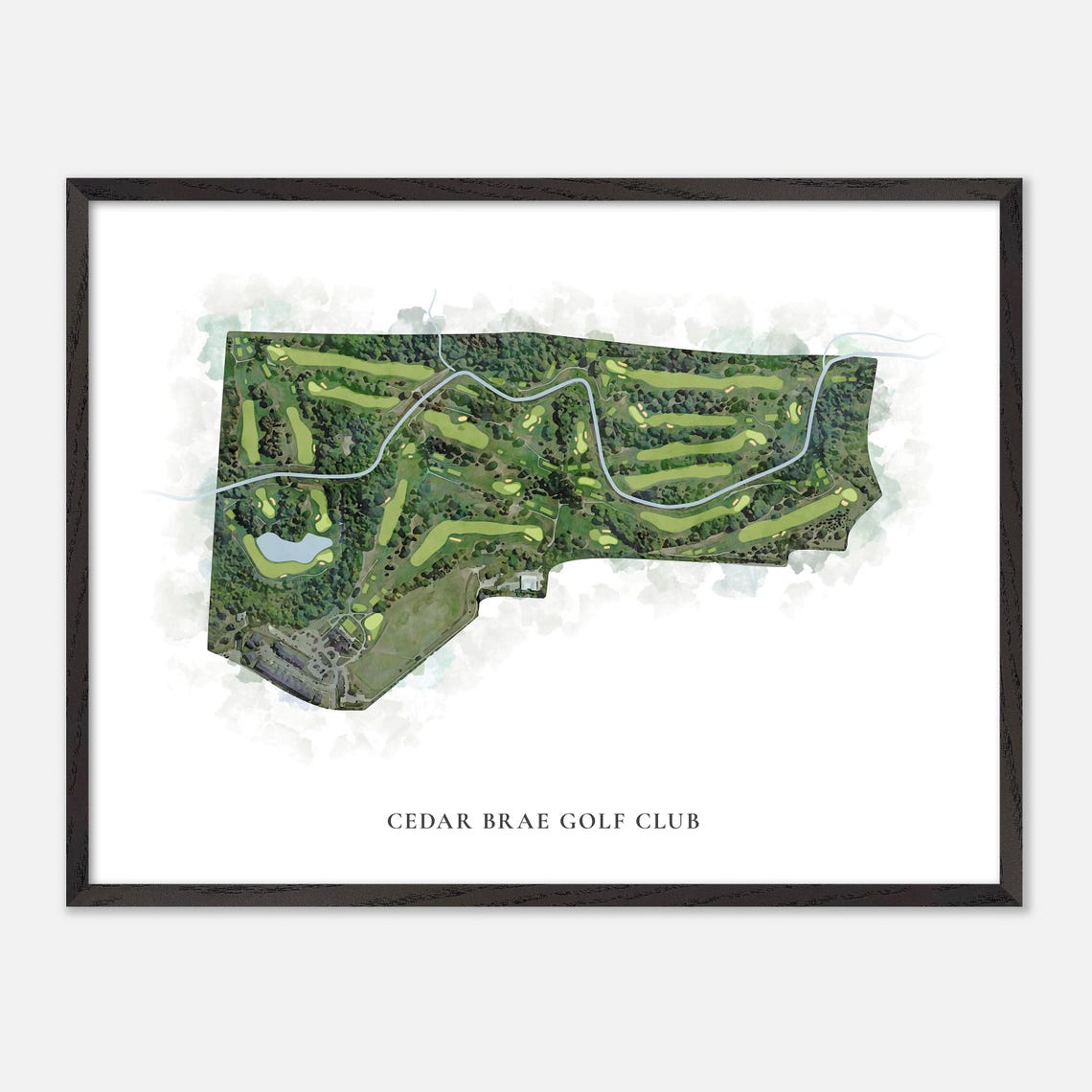 Cedar Brae Golf Club Canada Classic Watercolor Course Map Poster - Image 4