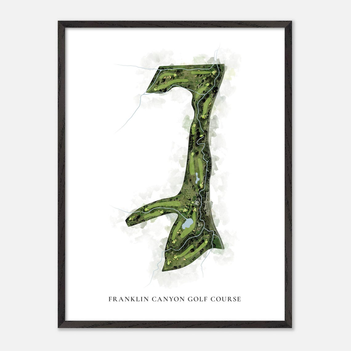 Franklin Canyon Golf Course Watercolor Map Art Golfer Gift Poster - Image 3