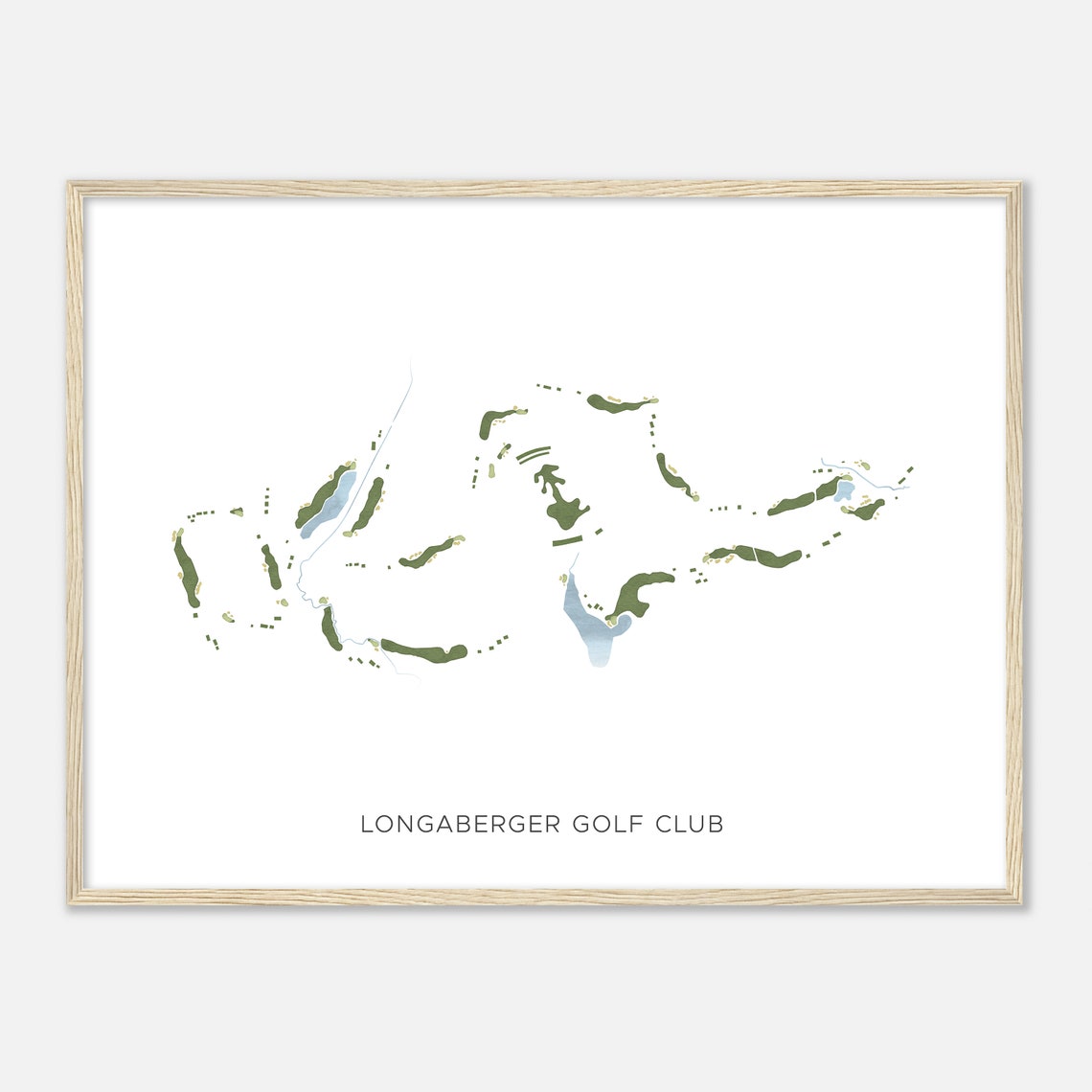 Longaberger Golf Club Ohio Watercolor Map Fairway Gift Art Poster - Image 2