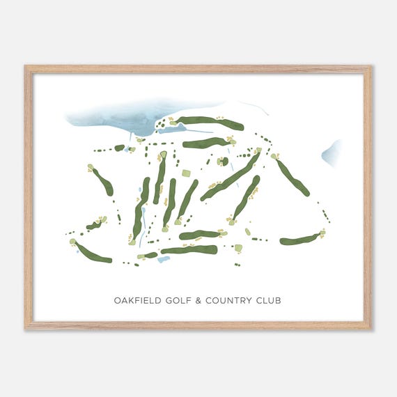 Oakfield Golf Country Club In Oakfield Canada Modern Watercolor Map Golfer Gift Golf Wall Art Golf Poster Print Course Layout