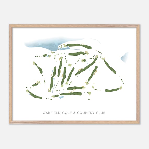 Oakfield Golf & Country Club Oakfield Canada Modern Watercolor Map Poster