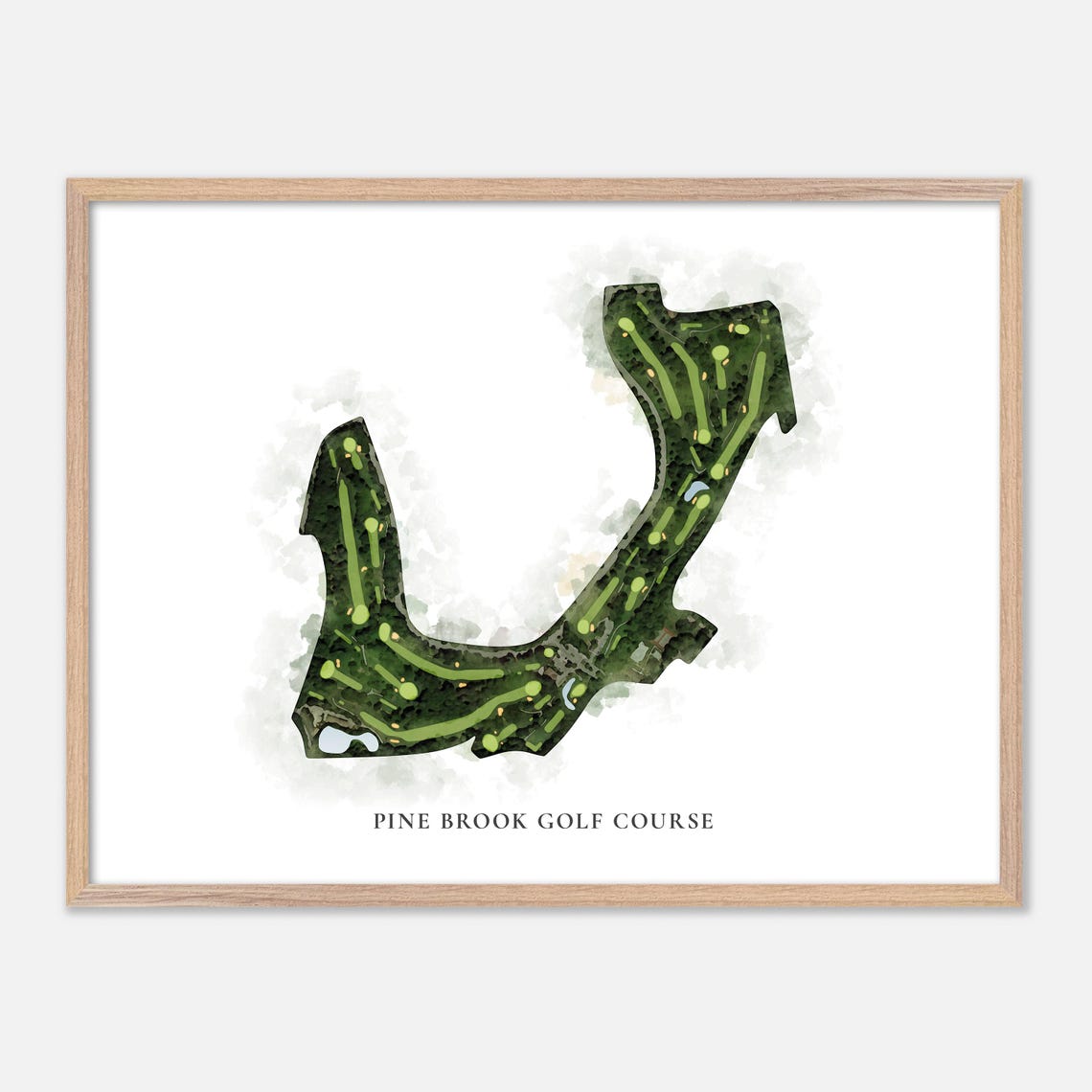 Pine Brook Golf Course Watercolor Aerial Map Art Poster Gift