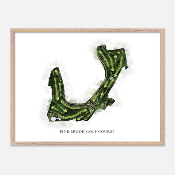 Pine Brook Golf Course In Manalapan Township New Jersey Classic Watercolor Map Golfer Gift Golf Wall Art Golf Poster Print