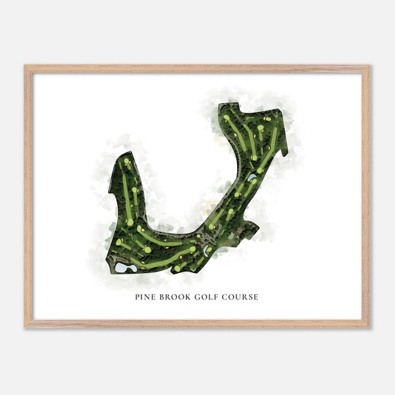 Pine Brook Golf Course Watercolor Aerial Map Art Poster Gift