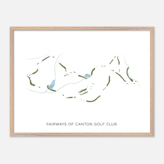Fairways of Canton Golf Club Canton Georgia Modern Watercolor Golf Map Poster