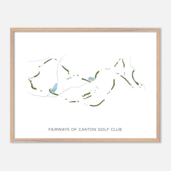 Fairways Of Canton Golf Club In Canton Georgia Modern Watercolor Map Golfer Gift Golf Wall Art Golf Poster Print Course Layout