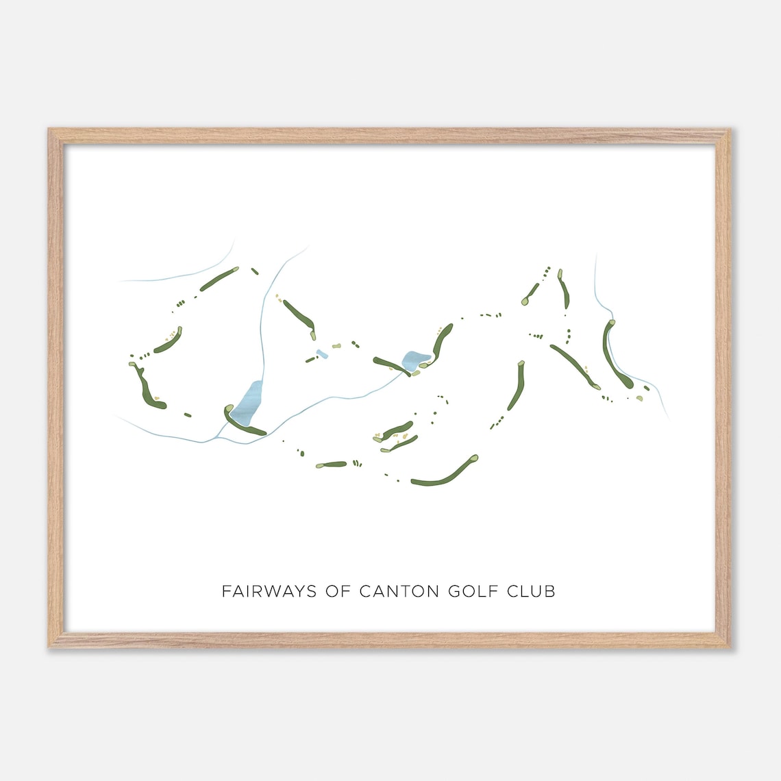 Fairways of Canton Golf Club Canton Georgia Modern Watercolor Golf Map Poster