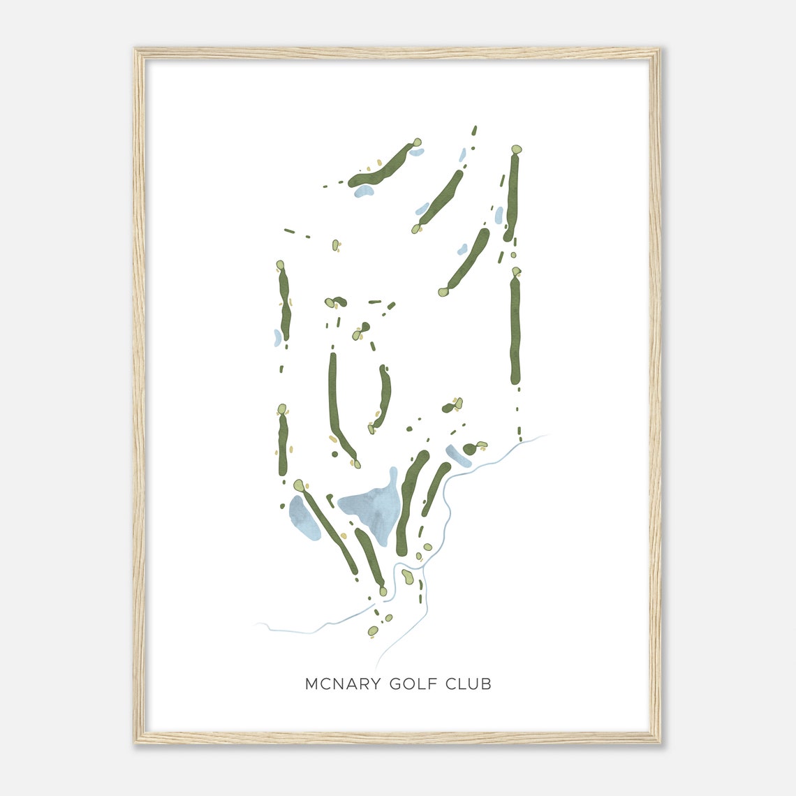 McNary Golf Club Modern Watercolor Course Map Poster Art Gift - Image 2