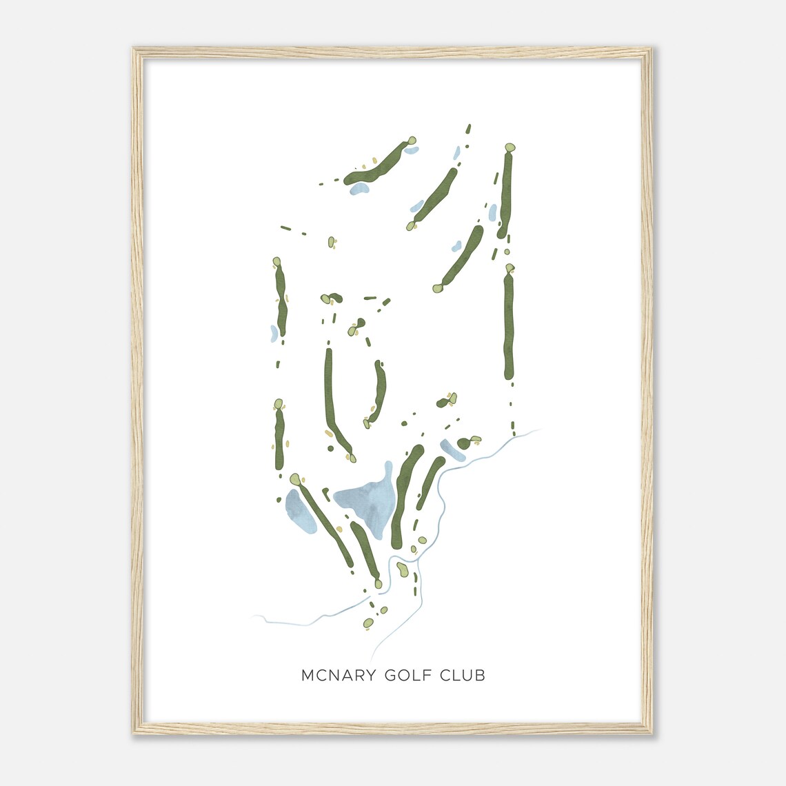 Mcnary Golf Club Oregon Modern Watercolor Map Golfer Gift Golf Wall Art Golf Poster Print Course Layout - Image 2