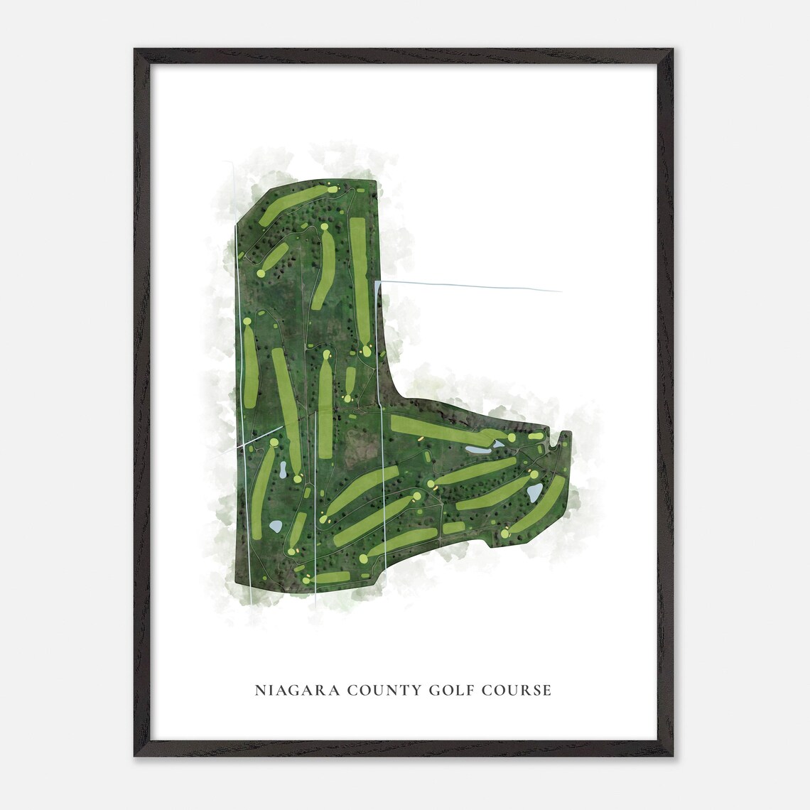 Niagara County Golf Course Lockport New York Classic Watercolor Poster - Image 3