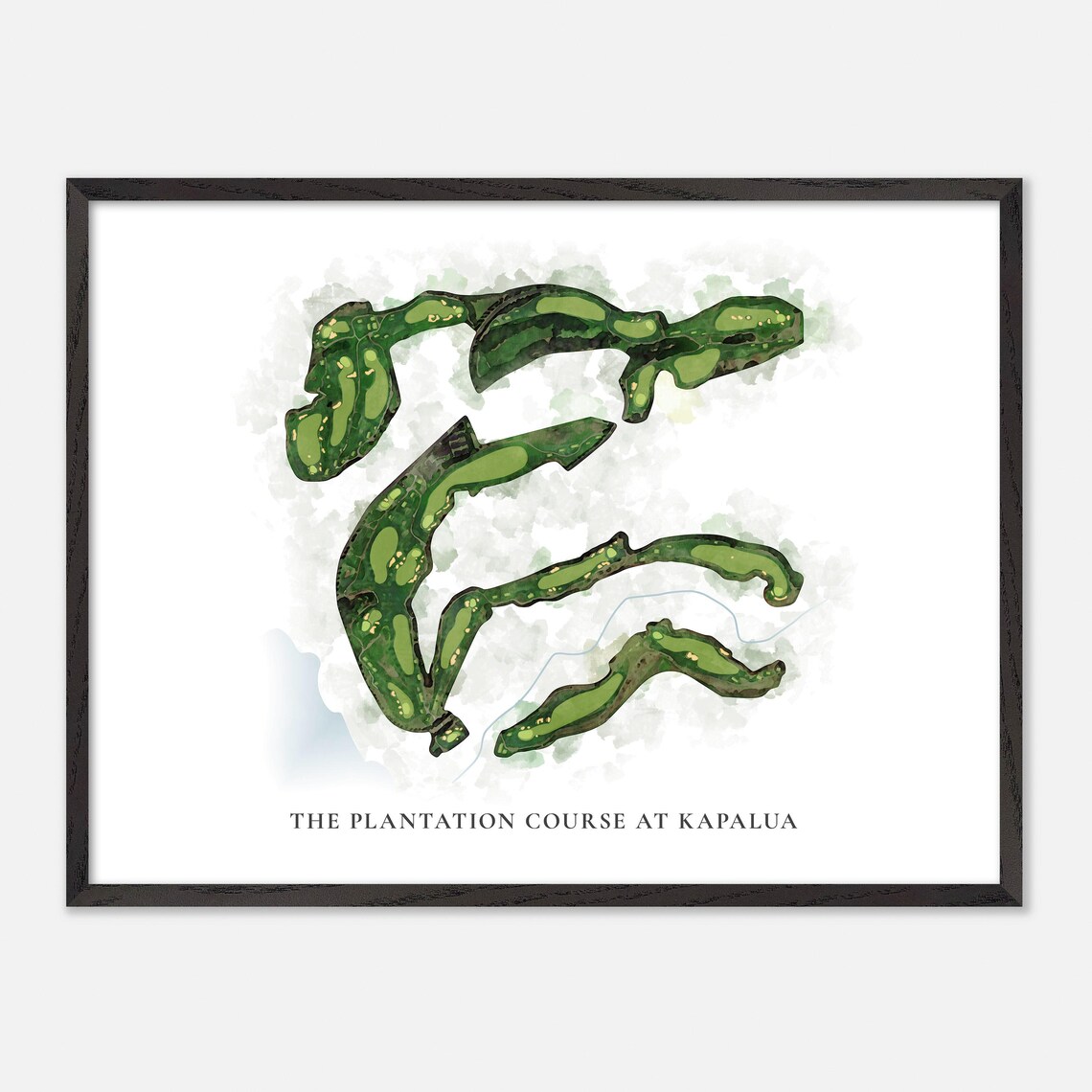 The Plantation Course at Kapalua Watercolor Golf Map - Image 4