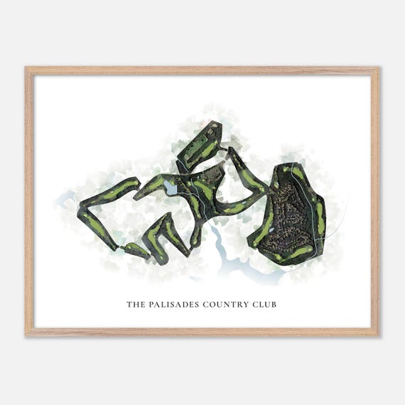 The Palisades Country Club In Charlotte North Carolina Classic Watercolor Map Golfer Gift Golf Wall Art Golf Poster Print