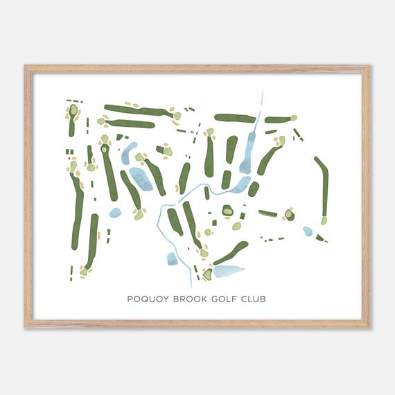 Poquoy Brook Golf Club In Lakeville Massachusetts Modern Watercolor Map Golfer Gift Golf Wall Art Golf Poster Print Course Layout