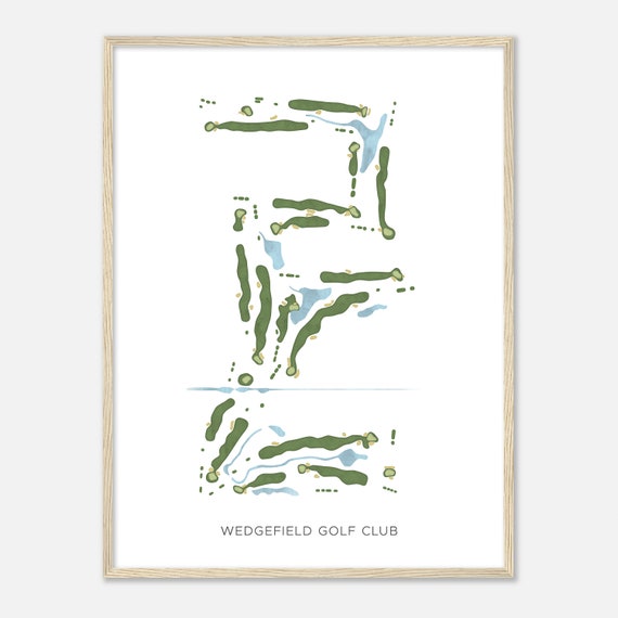 Wedgefield Golf Club Florida Modern Watercolor Map Golfer Gift Golf Wall Art Golf Poster Print Course Layout