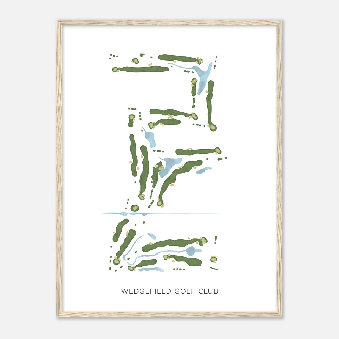 Wedgefield Golf Club Florida Modern Watercolor Golf Map Poster