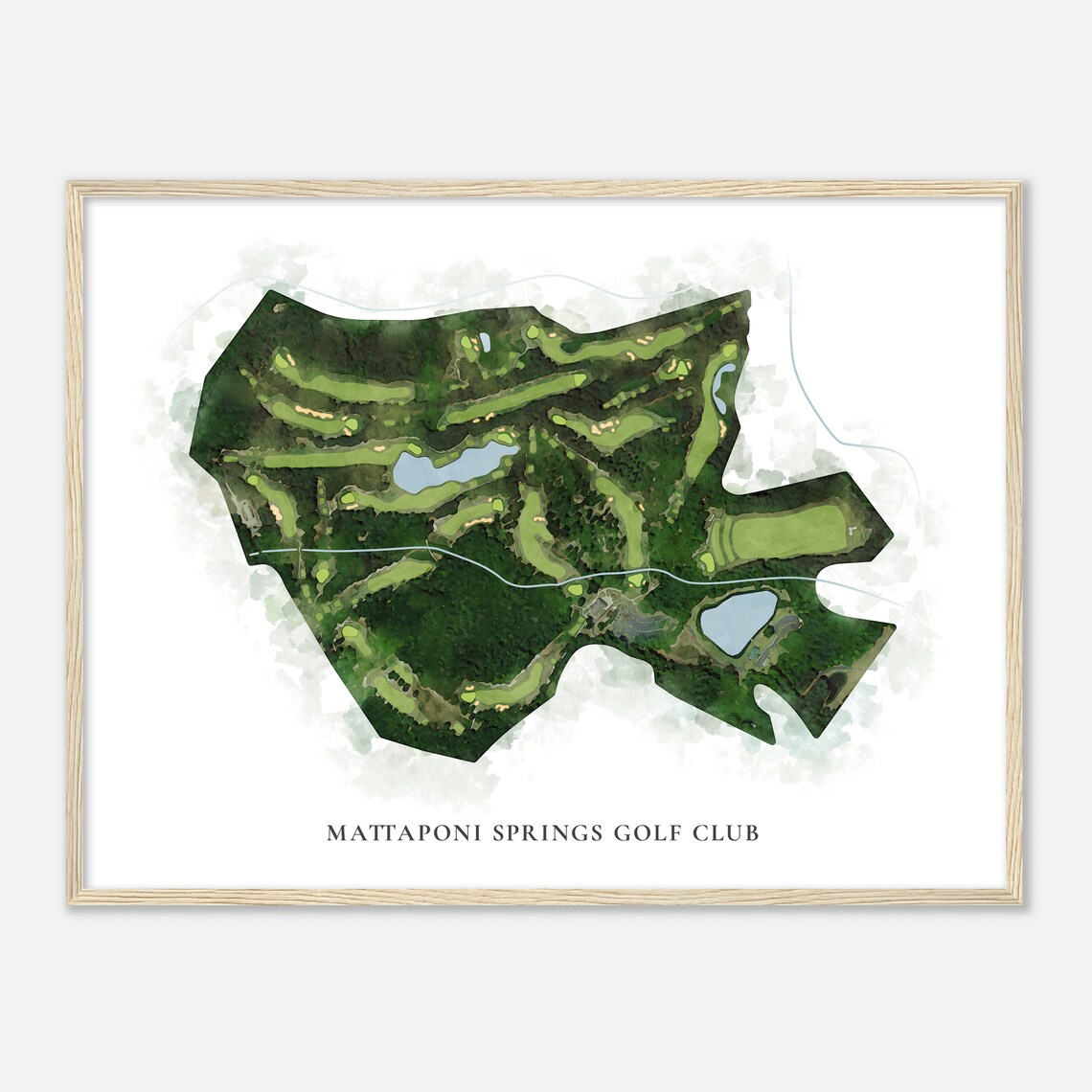Mattaponi Springs Golf Club Virginia Classic Watercolor Poster - Image 2