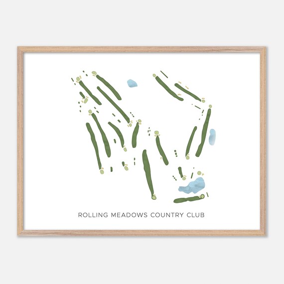 Rolling Meadows Country Club Connecticut Modern Golf Map Poster