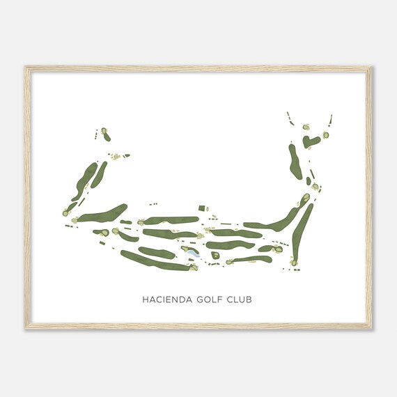Hacienda Golf Club California Modern Watercolor Map Golfer Gift Golf Wall Art Golf Poster Print Course Layout