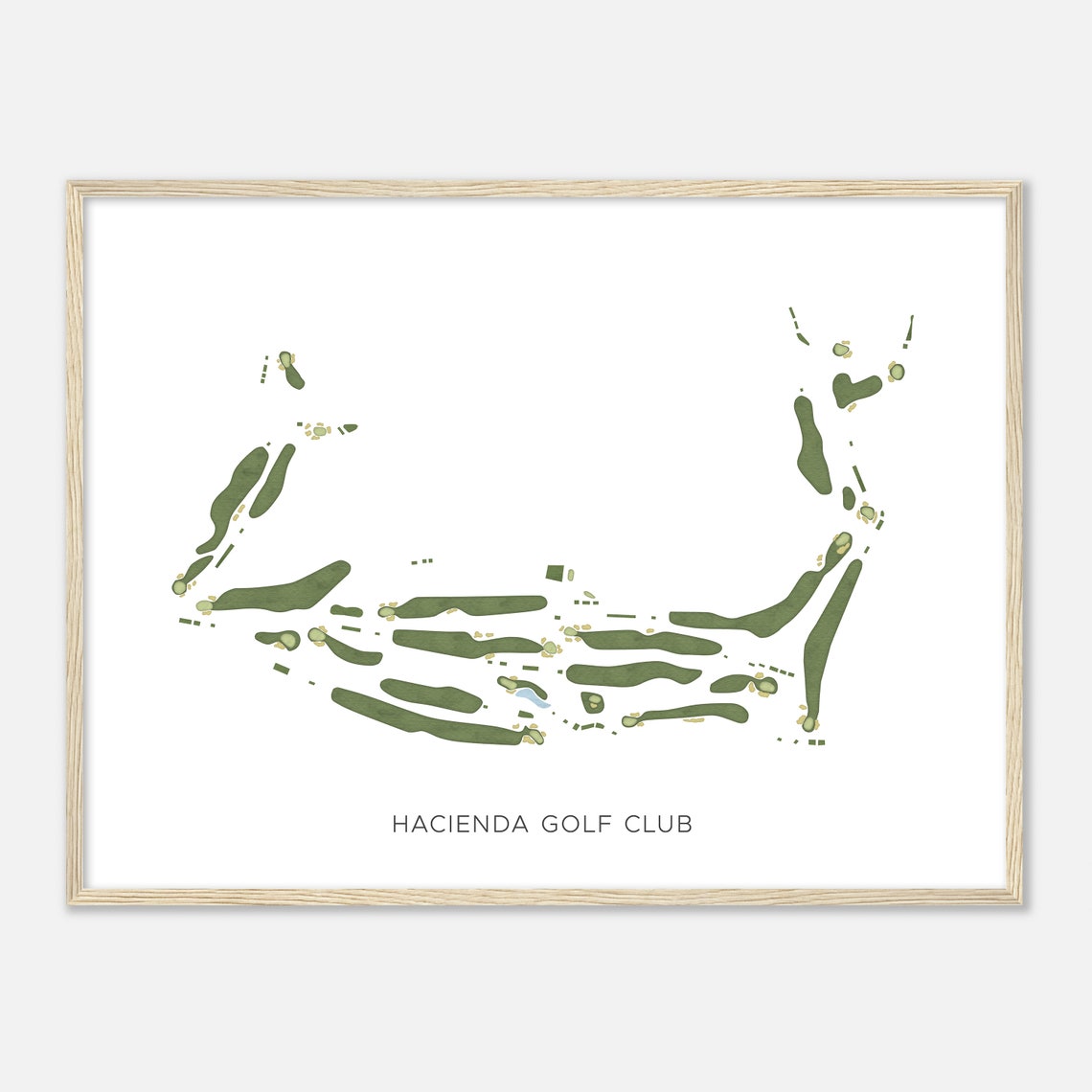 Hacienda Golf Club Minimalist Modern Watercolor Course Map Poster