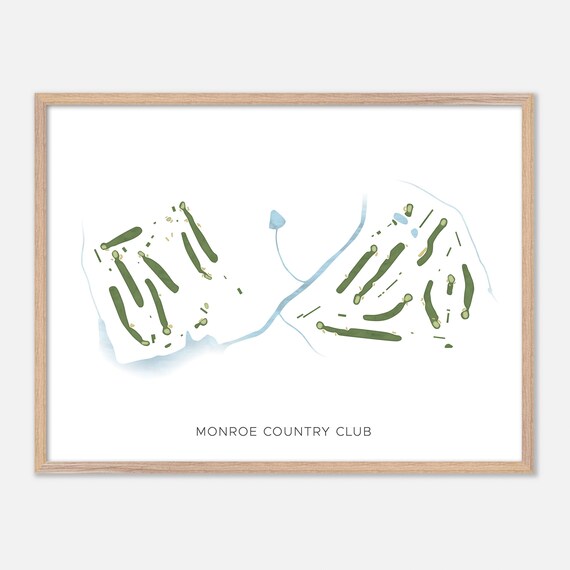 Monroe Country Club Minimalist Watercolor Creekside Map Poster